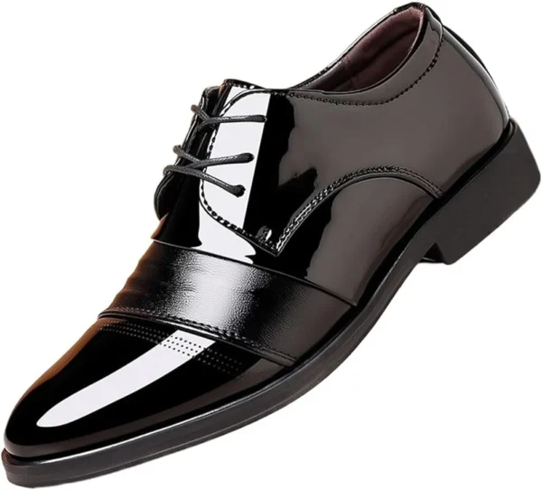 Zapato de vestir elegante de charol negro para hombre